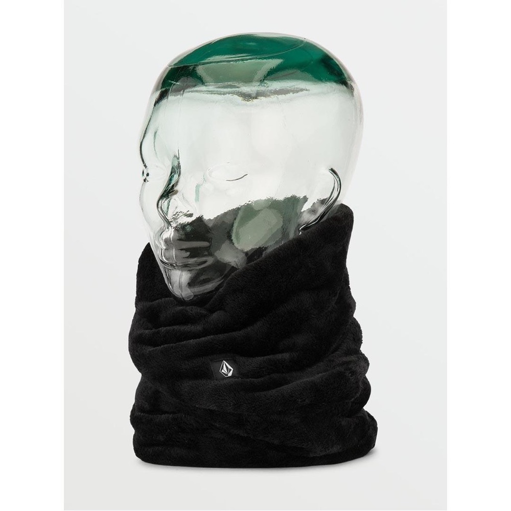 Volcom Women’s Wilder Neck Band Gaiter Warmer black plush fuzzy faux fur